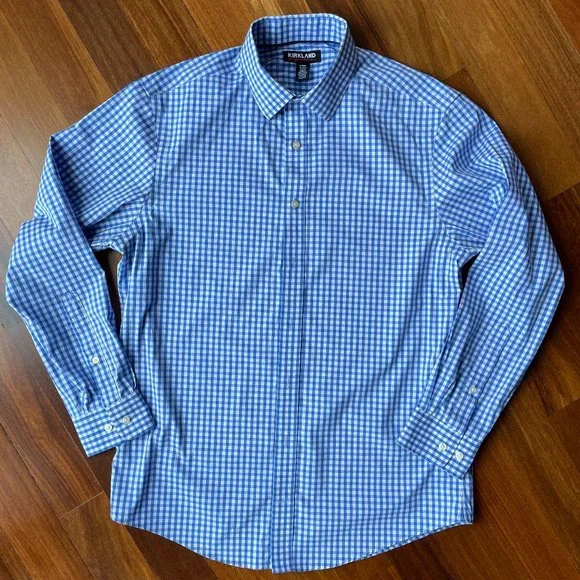 Kirkland Check Shirt Blue Size: M (Second Hand)